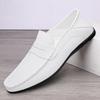 Fashion Summer Man Loafers Wedding Dress White Driving Moccasins Footwear Men Casual Shoes Split Leather Slip On Lightweight Male Shoes