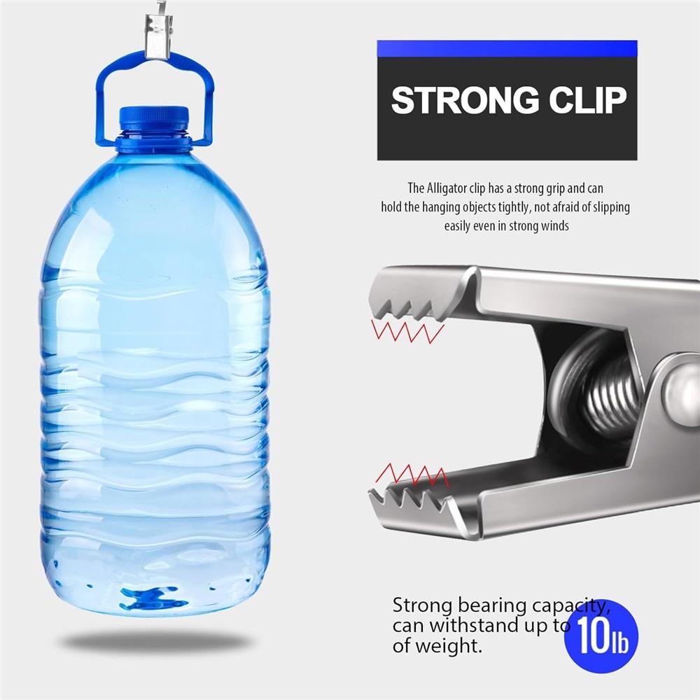 Small Curtain Clips for Hanging - 100 Black Outdoor Light Clip Hooks for Christmas Light Strings, Outdoor Hooks for Awning Patio