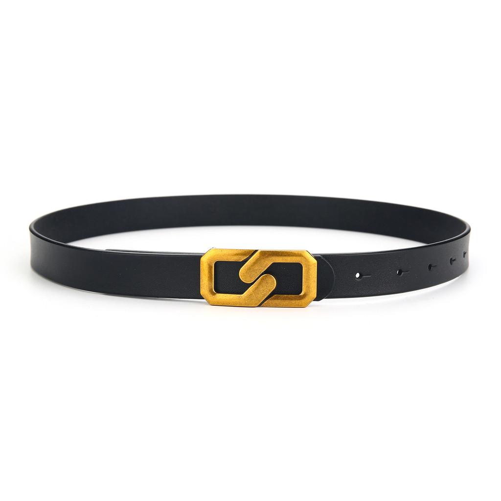 Fashionable Womens Slim Leather Belt With Polished Buckle Perfect For Work Or Casual Outfits