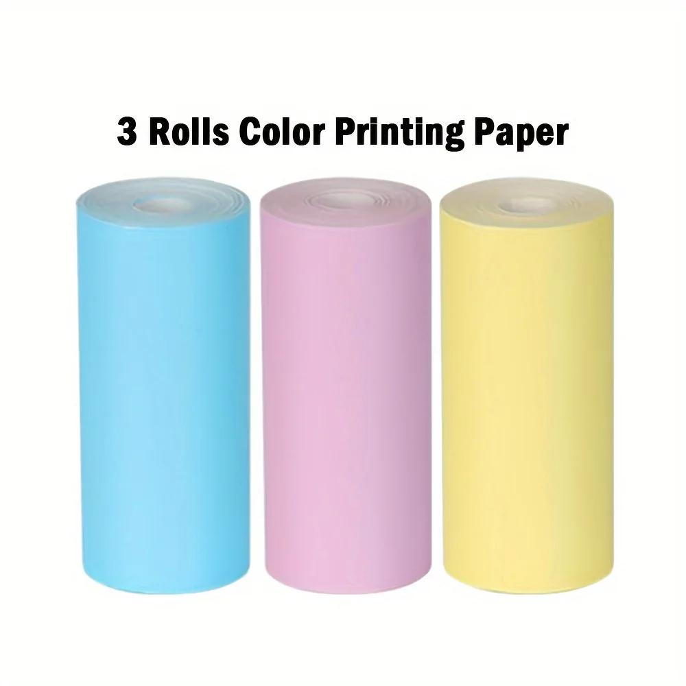 Бумага для мини-принтера, термоэтикетка, цветная наклейка, самоклеящаяся, бесчернильный принтер для беспроводного фото, 57 мм