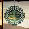 3D Rotating Wind Chime with Mandala and Lake Frog Design Metal Garden Art for Outdoor Decor Holiday Gift for Christmas Mothers Day Fathers Day