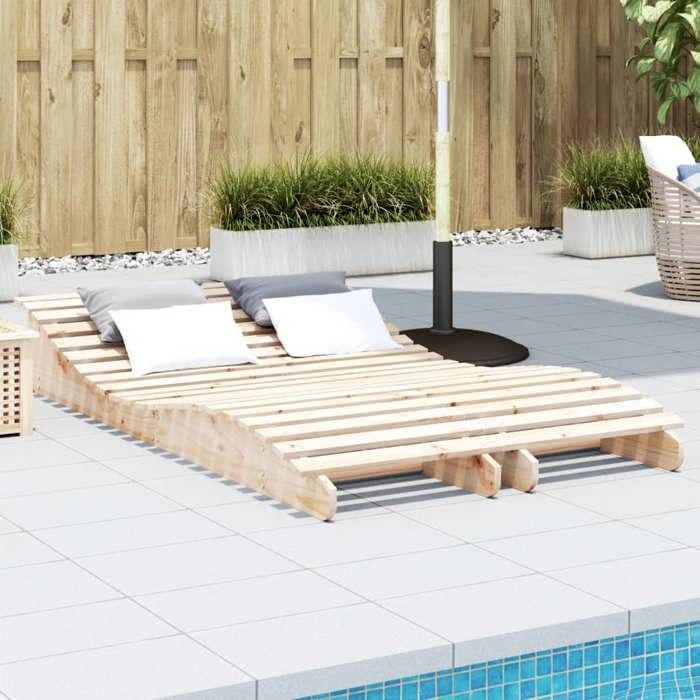 VidaXL Lot de 2 Chaises Longues, Bain de Soleil, Transat de Terrasse, Siège de Jardin, Meuble de Patio Balcon Extérieur, 832573