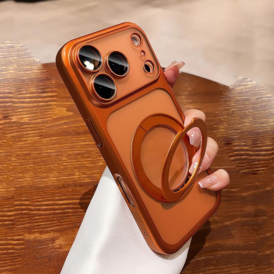 Покрытие для держателя Жесткий ПК-кейс для For Iphone 17 16 1 Pro Max Air 14 Plus 13 12 Пленка на камеру Вращающаяся подставка Матовое покрытие