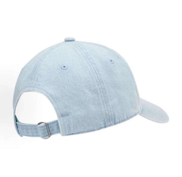 Calvin Klein  Allover Print Denim Baseball Cap, Large Contrast CK Monogram Embroidery Curved Brim Light Wash Vintage Casual Sun Hat 4G5048G-LHL