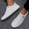 100% Genuine Leather Shoes Men High Top Sneakers 2024 Fashion Men White Shoes Street Young Man Footwear Tenis Masculino Zapatos
