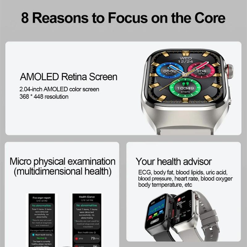 Умные часы для мужчин и женщин, голосовой помощник, звонки, настраиваемый циферблат, измерение артериального давления, отслеживание спорта, ЭКГ, умные часы для здоровья для Huawei Xiaomi iOS