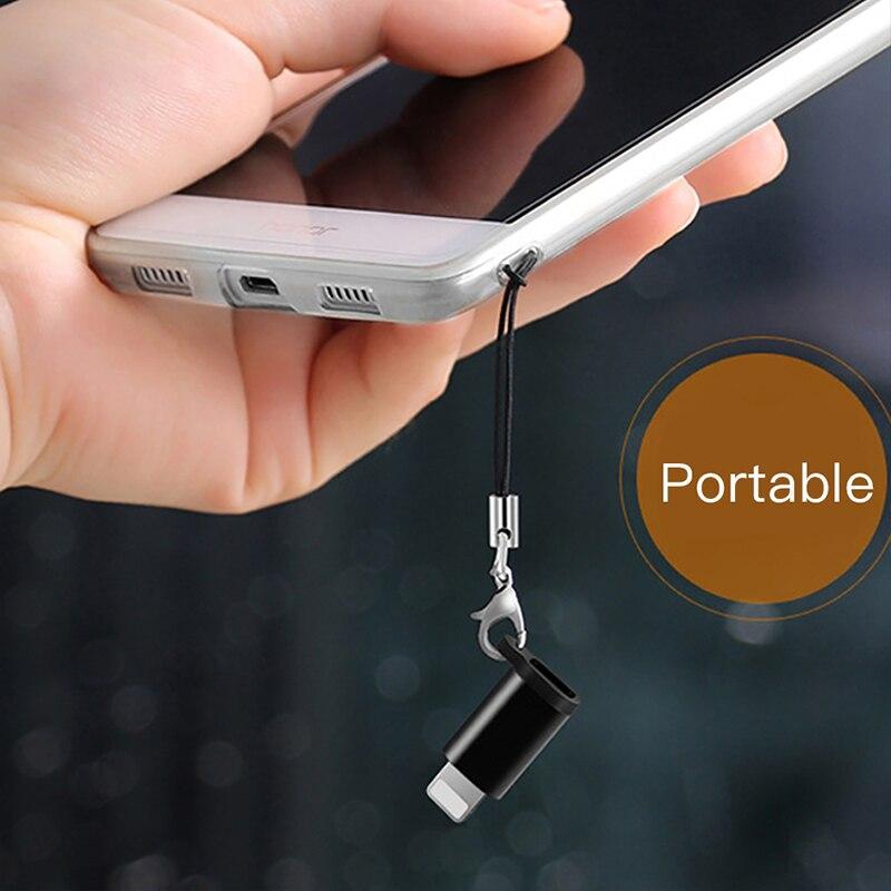 Портативный адаптер Lightning to Micro USB, брелок с защитой от потери, переходной разъем Lightning to Micro USB для iPhone ipad