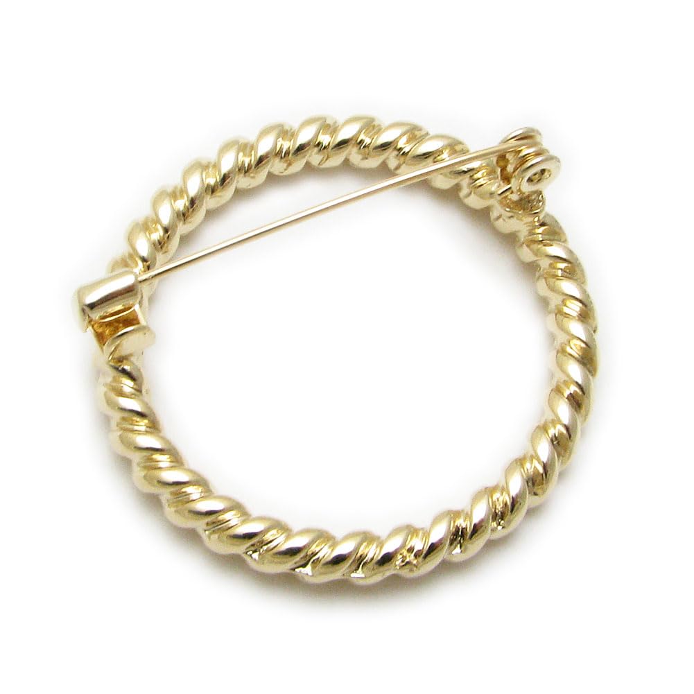 Брошь для женщин Простая круглая булавка Брошь Серебро Золото Веревка Свадьба KS55008 (Золото)