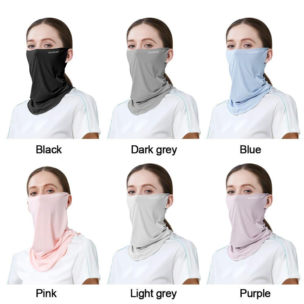 Hanging Ear Headband Ice Silk Sunscreen Mask Head Face Neck Gaiter Face Cover Scarf Headband Scarf