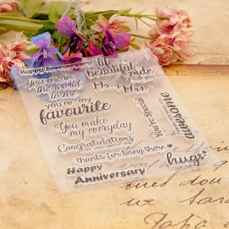 Blessing Words Transparent Stamp Clear Stamp Seal Congratulations Silicone Stamp for Photo Scrapbooking Decorations