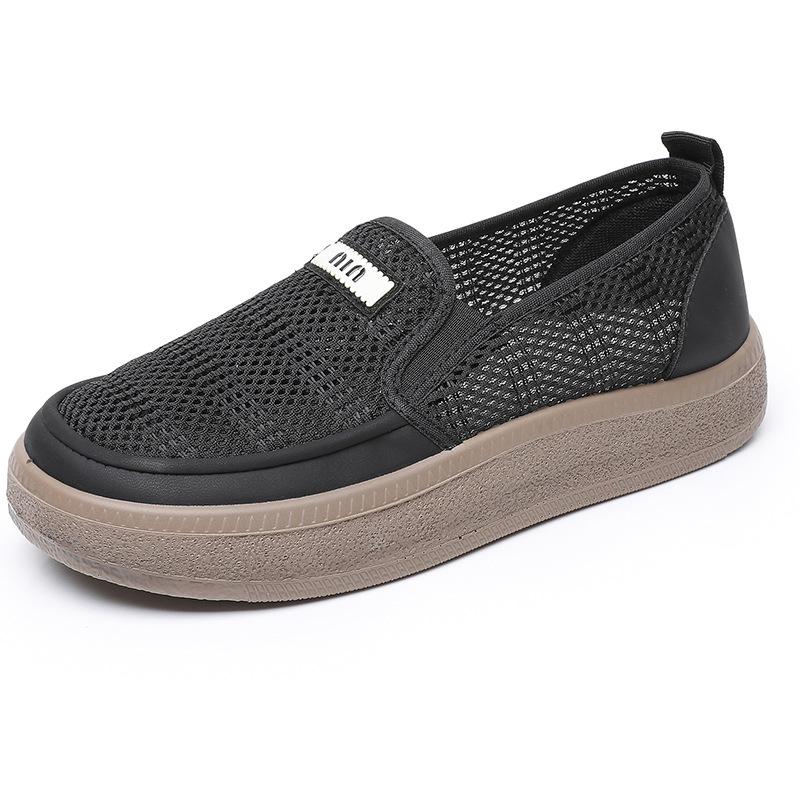 Summer New Women's Shoes Platform-soled Lightweight Casual Shoes Single Shoes Fashionable Versatile Breathable Non-slip One-pedal Women's Shoes