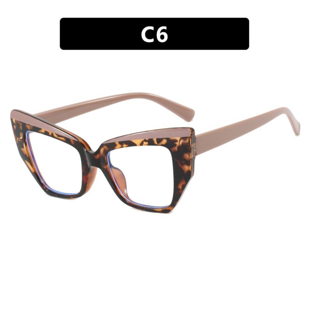 Retro Colorful Cat Eye Glasses Frame Colorable Lens Big Frame Anti Blue Light Glasses Clear Lens Protective Eyewear Travel