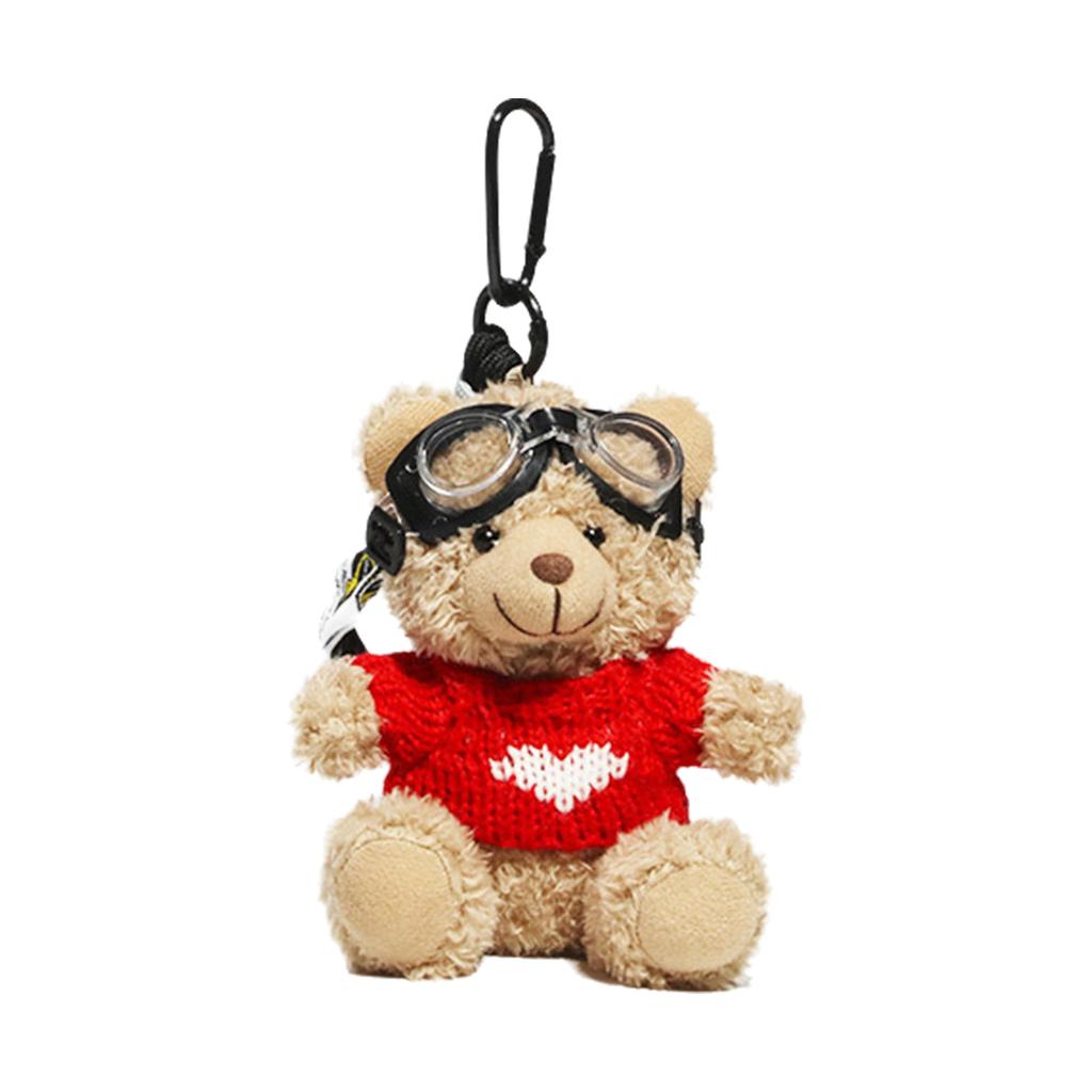 Lovely Pilot Bear Keychain Cute Pendant for Bag and Key Plush Keyring Phone Charm Personalized Animal Decoration
