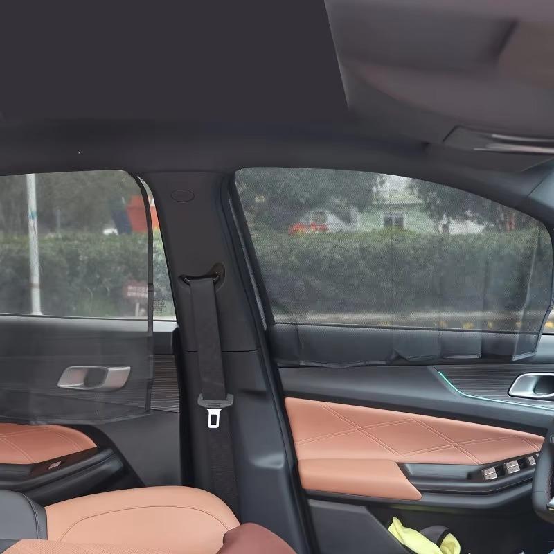 1~4PCS Magnetic Car Sunshade Curtains Summer Protection Side Window Shades Foldable Car Sun Shade Front Rear Auto Accessories