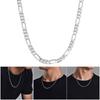 Classic Figaro Style Silver Necklace For Men Multiple Sizes 16 To 24 Inches Premium Quality Hypoallergenic Chain Jewelry Gift