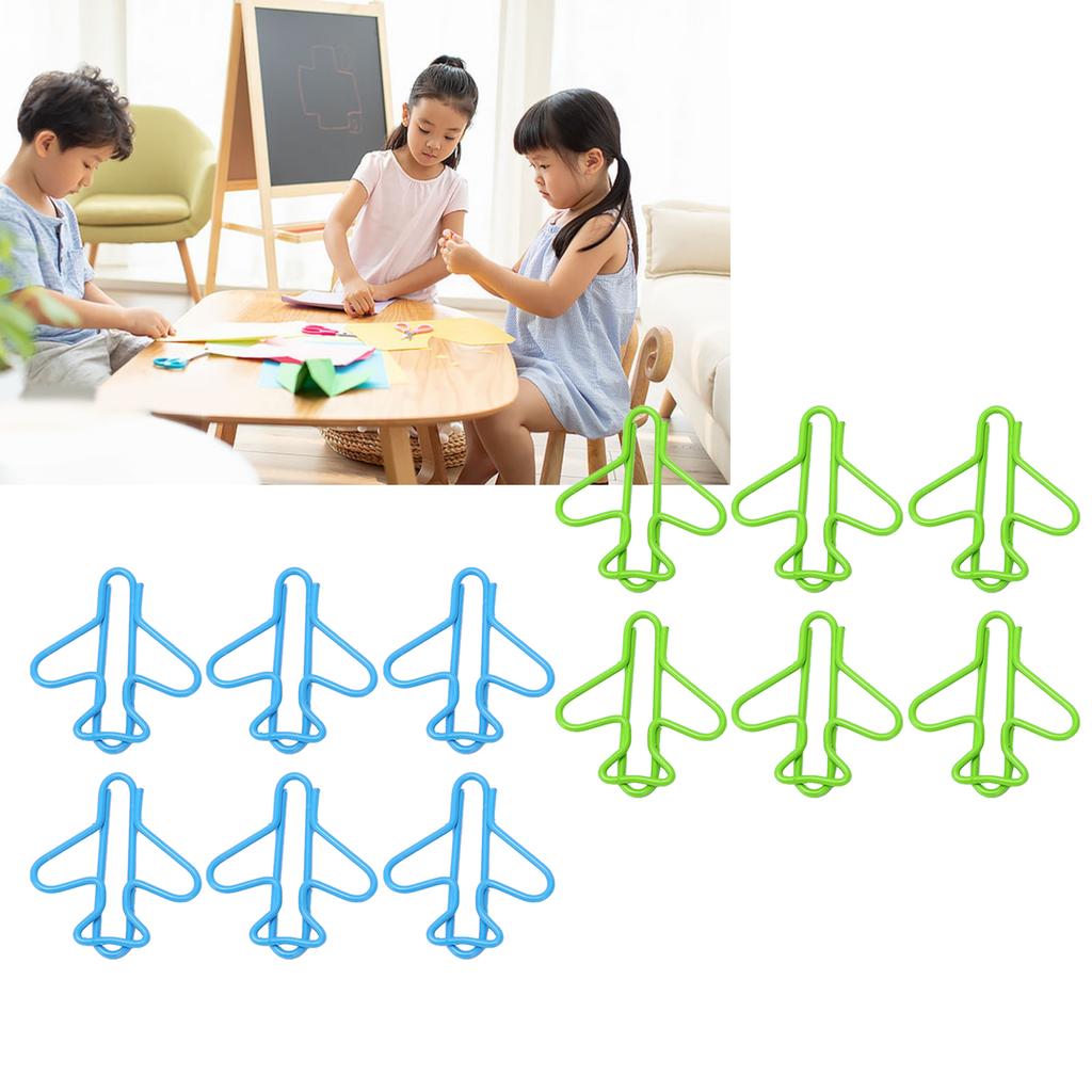 100 шт. милые скрепки в форме самолета, дизайн, покрытая проволока, яркие цветные необычные скрепки для скрапбукинга 