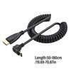 90 Degree Mini HDMIcompatible Male to HDMIcompatible Male Spring Coils Cable Version 1.4 Video Cable Supports 1080P Resolutions