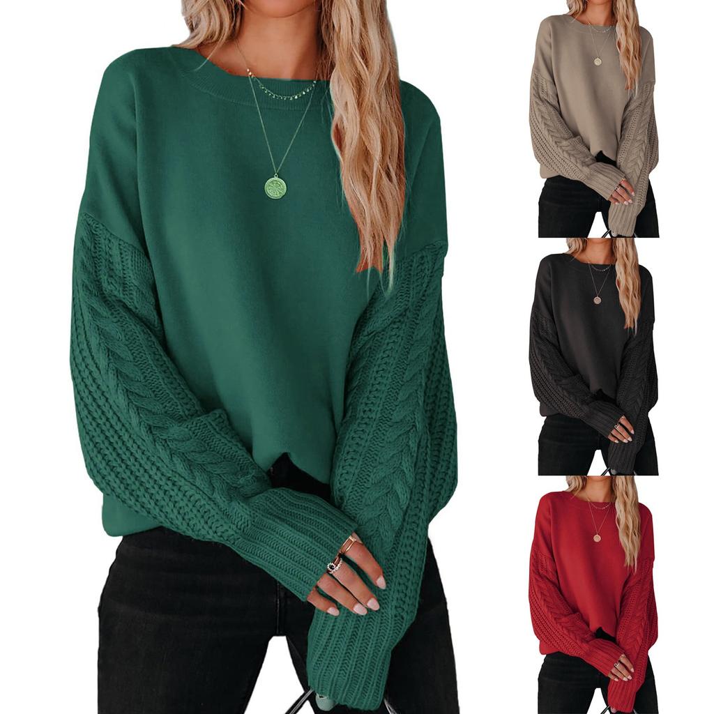 Winter Women's Oversized Long Sleeve Sweater Casual Crewneck Tunic Pullover Jumper Knit Tops