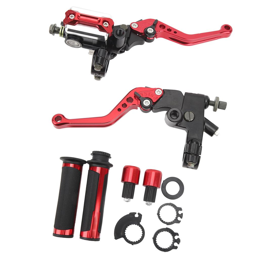 2Pcs Motorcycle Brake Lever 22mm Handle Bar Master Cylinder Lever For Scooter Sports Bike Street Bike ATV Red