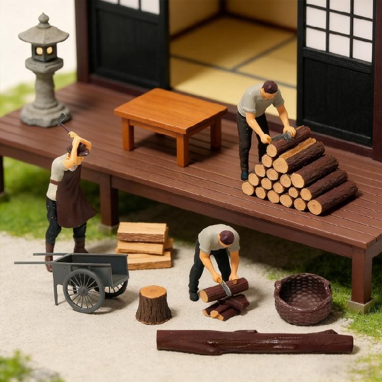 1:Ручная роспись миниатюрных фигурок масштаба 1:64 для диорам, реквизита, коллекционеров, фотографов. Реалистичные модели фигурок лесорубов