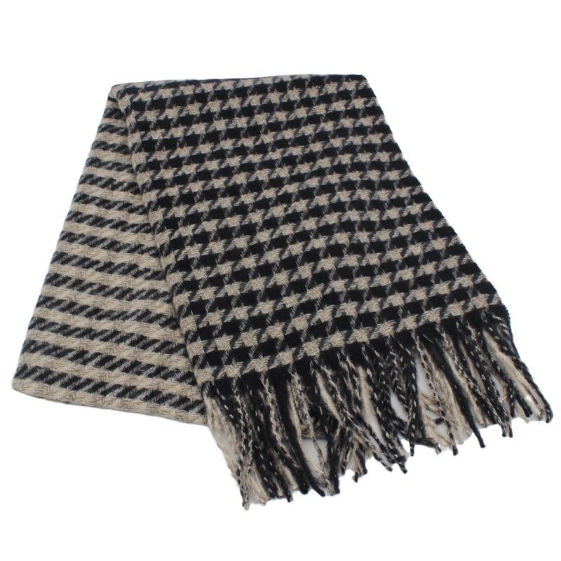 Ins Thousand Bird Plaid Scarf For Women In Autumn And Winter Versatile For Students Thickened Shawl For Warm Lovers