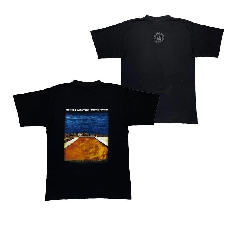 Винтажные футболки 80-х годов Red Hot Chili Peppers, винтажные свободные мужские и женские футболки, одежда оверсайз, футболка из хлопка с коротким рукавом