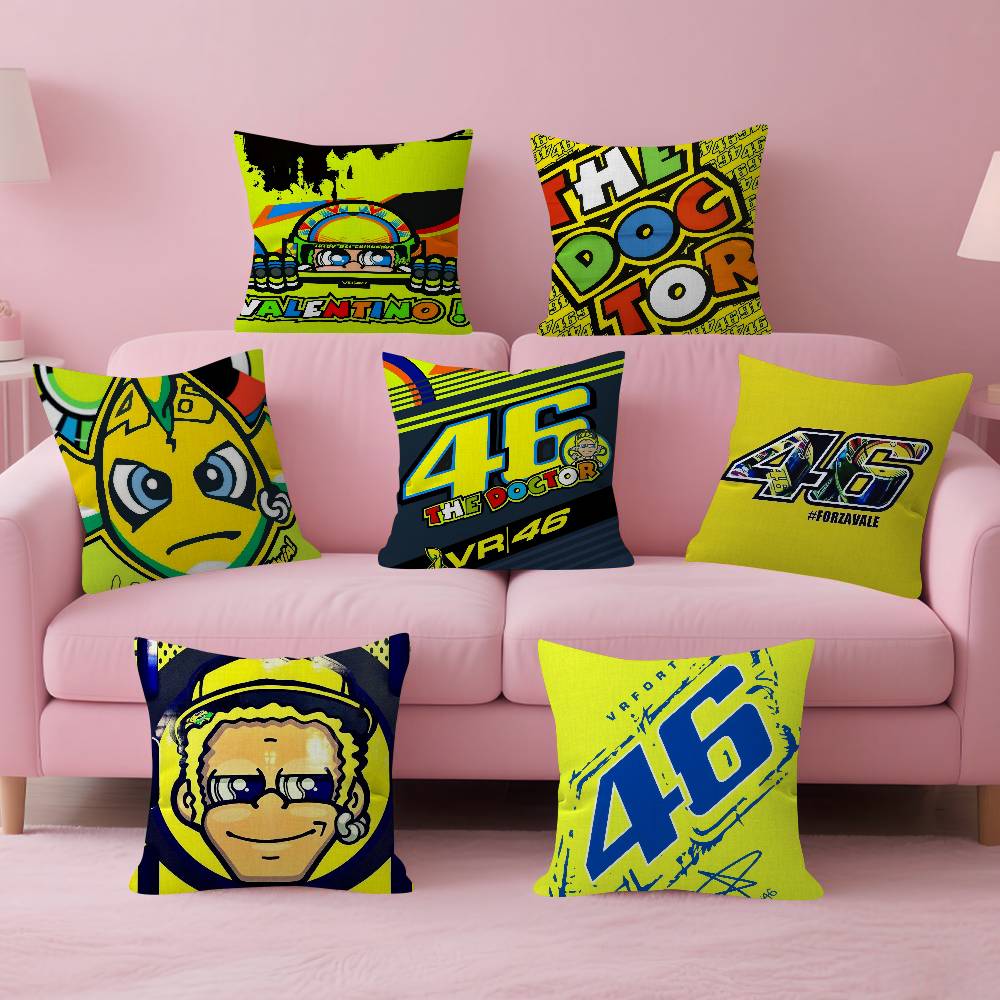 VValentino Moto Gp RRossi 46 Наволочка Подушка Обивка Диван Декоративная Подушка Декор Дома Наволочка