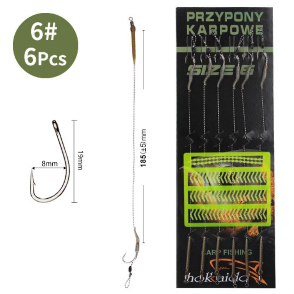 6-8 шт. 18,5 см лидер крючки для ловли карпа 2/4/6/8 # аксессуары для карповых крючков снасти для ловли карпа
