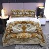 3pcs Swan and Floral Print Duvet Cover Set, Soft Skin-Friendly Polyester, Breathable All-Season Bedding, Zipper Closure