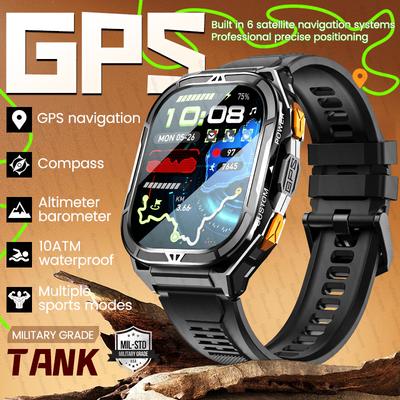 2026 Новые Встроенный GPS Мужские Умные Часы Компас Высотомер Bluetooth Звонки 50M Водонепроницаемые 170+ Спортивных Режимов Навигационный Трекер AMOLED HD Умные Часы