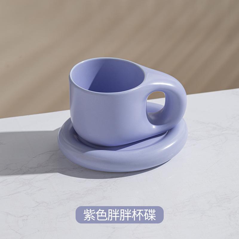 Splash Ink Floriddle Ceramic Mug with Saucer, Coffee Cups and Saucers, Home Office Tea Cup, Korean Cups, 400ml