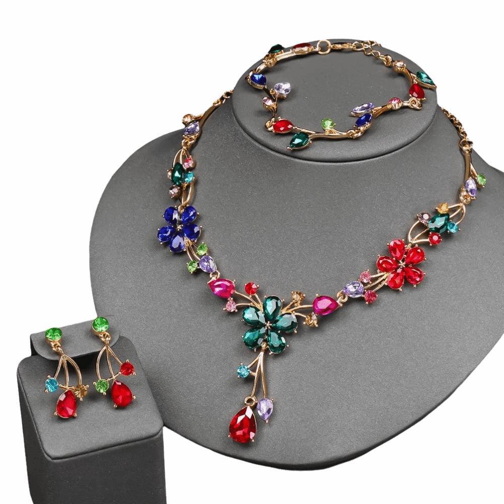 Sparkling Women's Rhinestone Jewelry Set Stud Earrings Bridal Crystal Jewelry Set Party Banquet