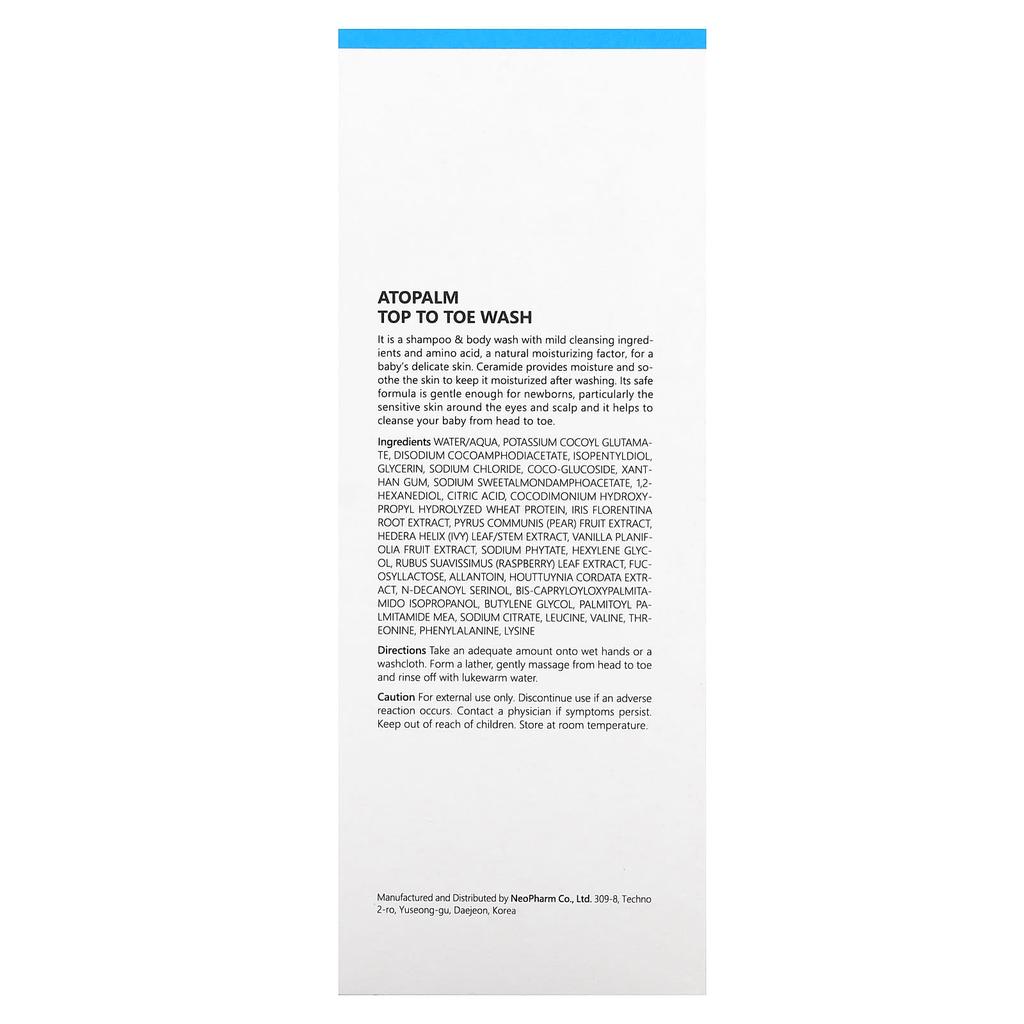 Top To Toe Wash, Moisturizing Shampoo and Body Wash, 300Ml (10.1Fl Oz)