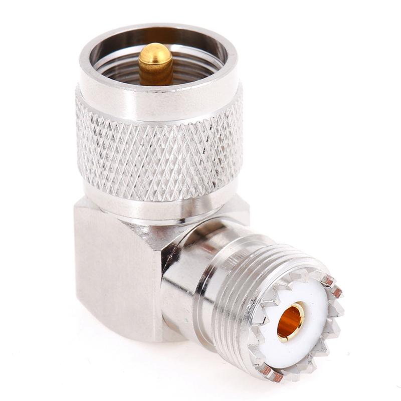 Uhf So-239 Female To Uhf Pl-259 Male Right Angle 90 Degree Rf Connector