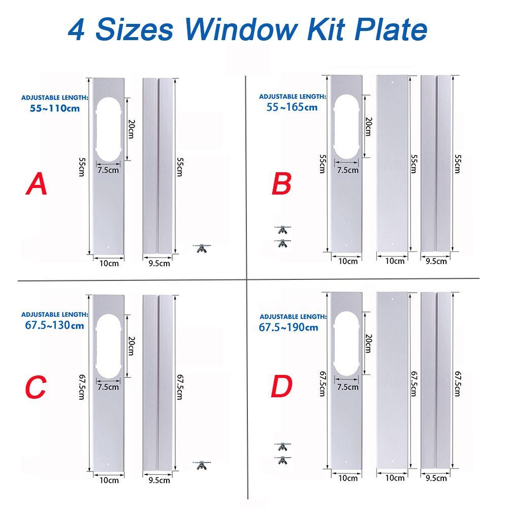 est Portable Window Kit Slide Plate Adjustable Adaptor Wind Shield Exhaust Hose Tube Connector Air Conditioner Acssories