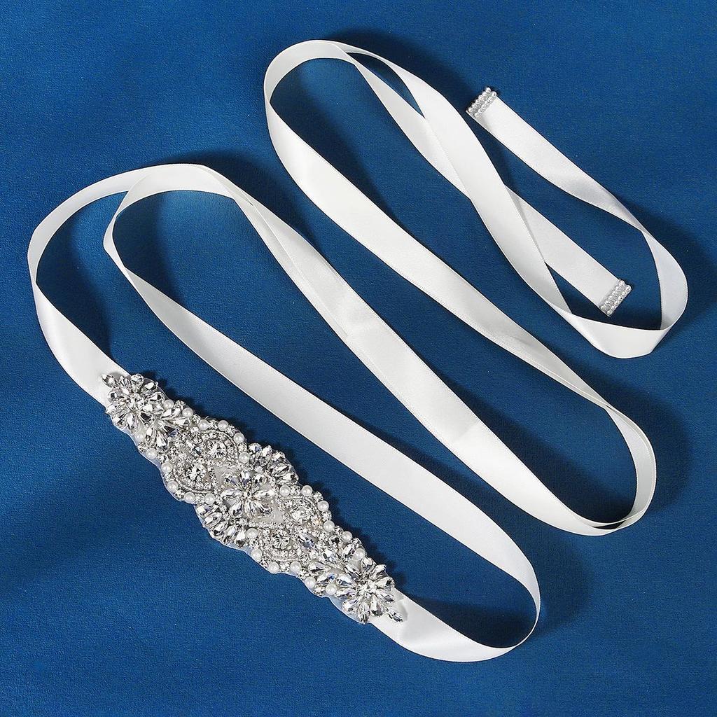 Пояс ручной работы из бисера и стразов - Винтажный жемчужный пояс для свадебных платьев