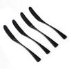 4-Pieces 18/10 Stainless Steel Butter Knife Set Butter Spreader Breakfast Spreads Cheese and Condiments Mirror Polishing Black