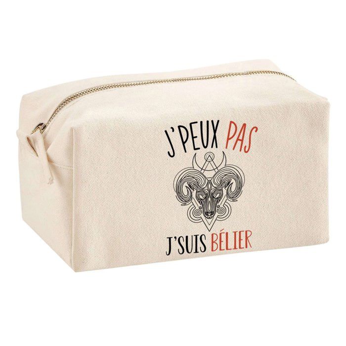 Trousse multifonction J'peux pas Signe Bélier Cadeau Anniversaire Noël Idée Personnalisé | Trousse Scolaire Fournitures Bureau