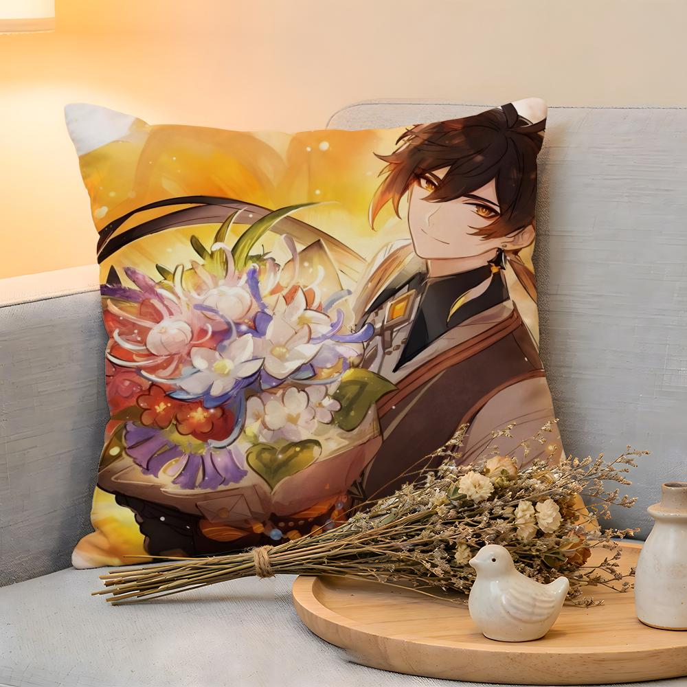 Cushion Cover Linen SkinFriendly Soft Decorative Case For Sofa Home Decor Zhongli Pillow cover