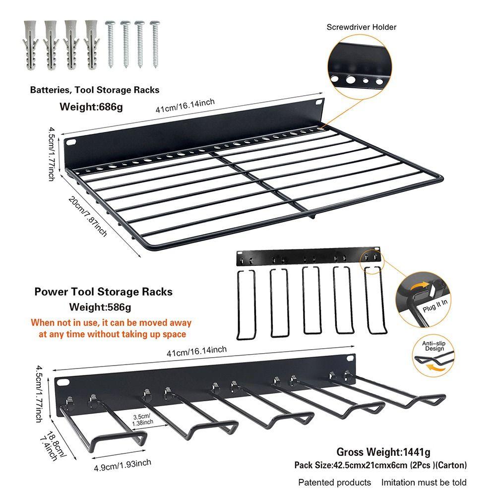 Tool Holder Hand Power Tool Organizer Rack Wall-mounted Tool Storage Shelf  Tool Storage