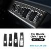 Real Soft Carbon Fiber Sticker For Honda Civic Type R 11th FL5 2022 2023 2024 2025 Car Window Lift Button Frame Panel Trim.