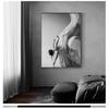Картина Плакат и принт Рисунок Искусство Стена Черно-белые картины для гостиной Спальня Проход Современный балет Танцующая девушка Холст