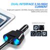 USB Car Charger 1-to-2 Cigarette Lighter Adapter with Dual USB 3.1A Ports, LED Voltage Display, Safety Protection, 12V/24V