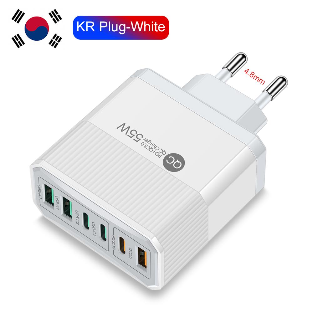 Общая мощность 100 Вт USB Зарядное устройство Быстрая зарядка 6 портов Quick Charge 3.0 Дорожное зарядное устройство для iPhone Samsung Xiaomi Зарядное устройство для телефона