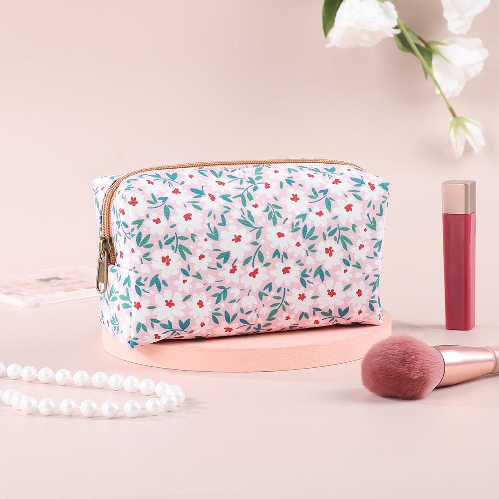 Милая маленькая цветочная хлопковая косметичка женская моющаяся сумка на молнии для женщин и девочек кавайные дорожные косметички