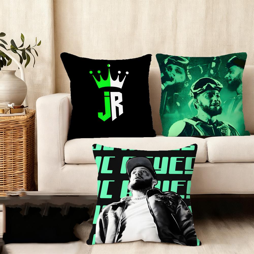 JJc ReyesS Rapper Cushion Cover Plush Fabric Soft DoubleSided Printed Sofa Warm Winter Home Child Gift Pillow Case