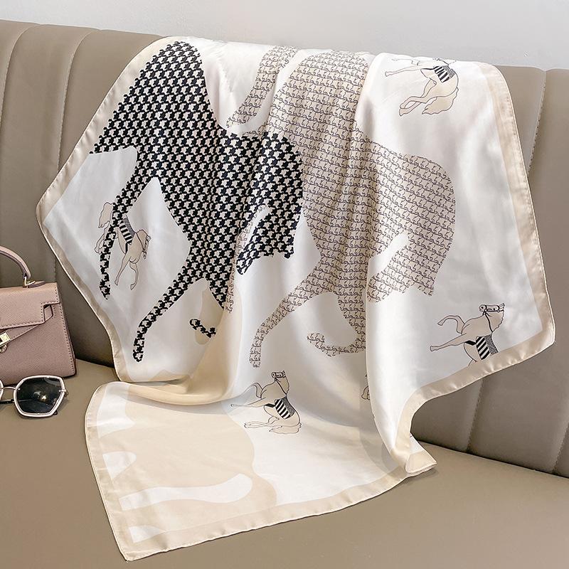 Luxury Brand Scarves for Women Shawl Print Silk Satin Hijab Scarf Female Bandana 70*70cm Square Shawls Scarfs For Ladies