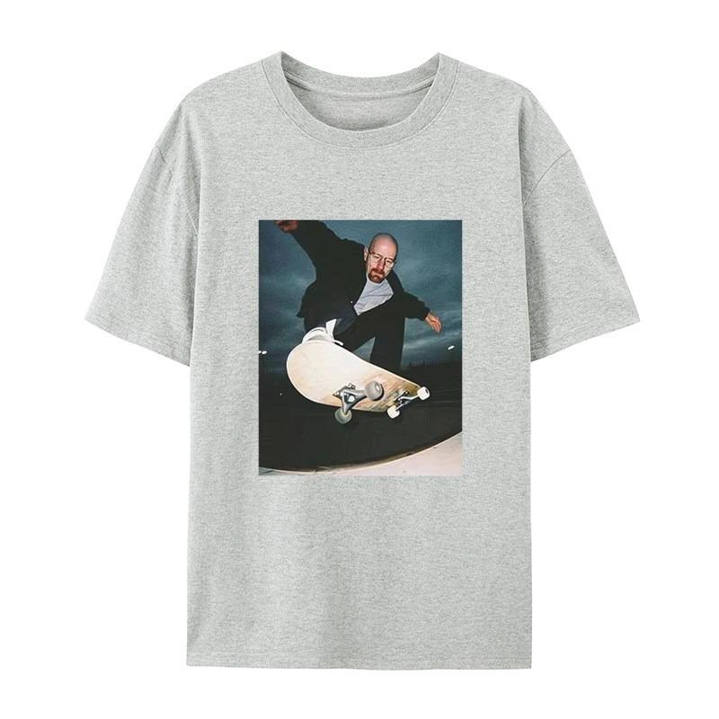 Classic Film and Television Character Skateboarding Casual Tshirt Mens and Womens Luxury Brand Top