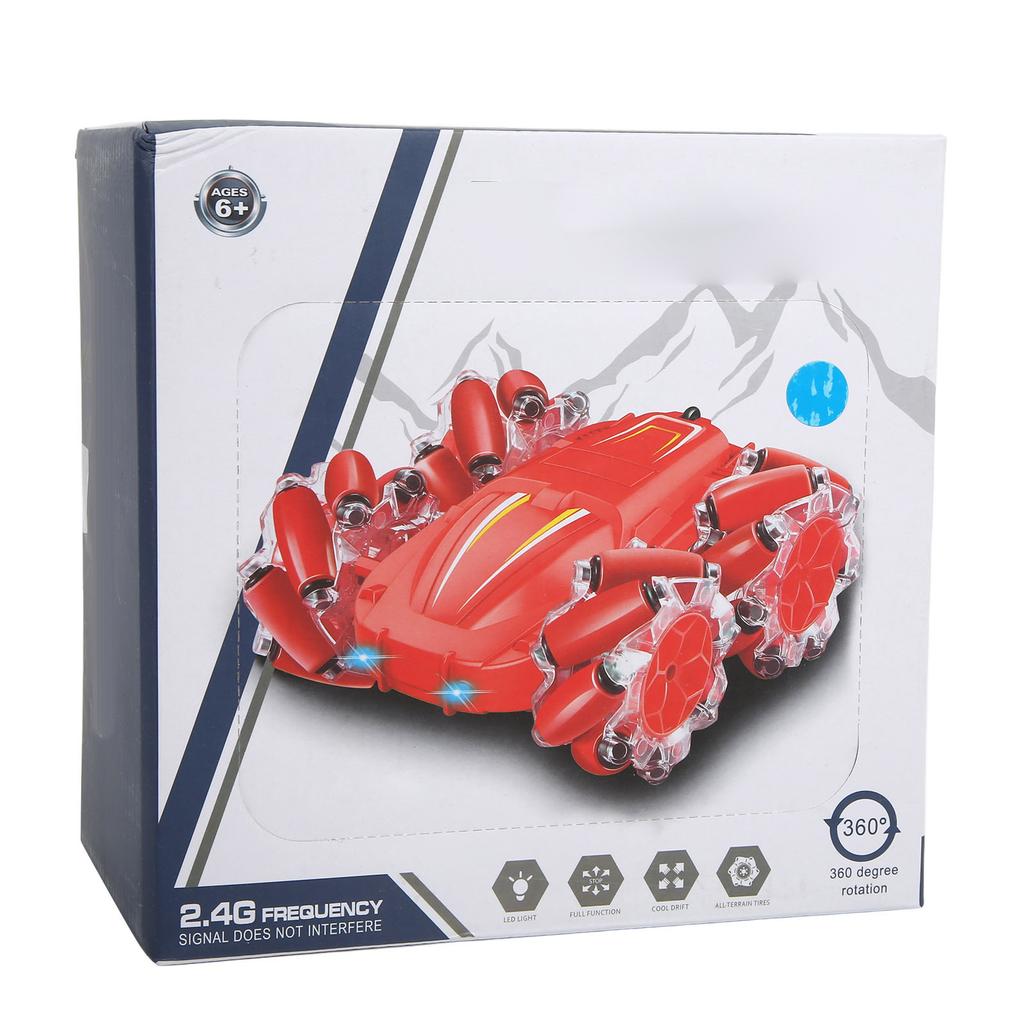 M2 2.4G Светодиодный трюковый автомобиль 4WD с защитой от помех, радиоуправляемый автомобиль с двусторонними светодиодными огнями, 3,7 В 500 мАч, для детей старше 6 лет