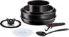 Tefal Frying Pan and Pot Set with Removable Handle for Gas Fire Only Neo Turquoise with Epis Spoon L16398 8-piece "Ingenio Black" Non-stick
